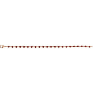 14K Rose Natural Mozambique Garnet 7 1/4" Line Bracelet