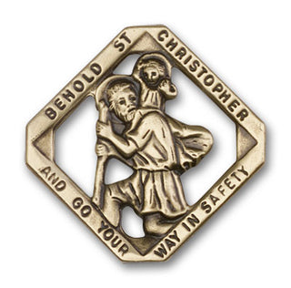 Gold Finish Saint Christopher Visor Clip