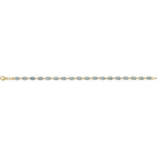 14K Yellow Natural Sky Blue Topaz 7.25" Bracelet