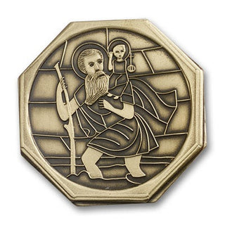 Gold Finish Saint Christopher Visor Clip