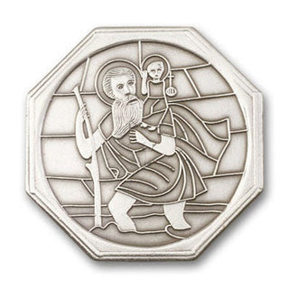 Silver Finish Saint Christopher Visor Clip