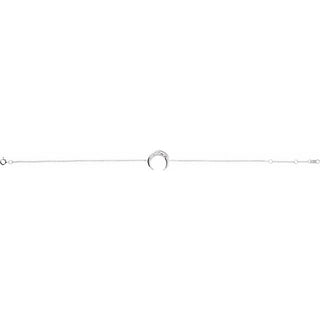 14K White Adjustable Crescent 6 1/2"-7 1/2" Bracelet