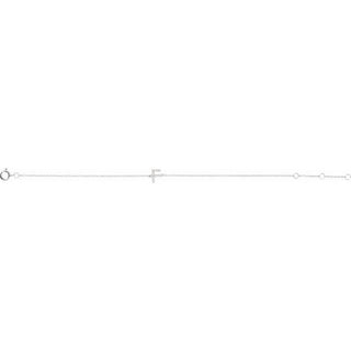 14K White .05 CTW Natural Diamond Initial F 6-7" Bracelet