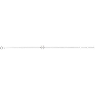 14K White .06 CTW Natural Diamond Initial H 6-7" Bracelet