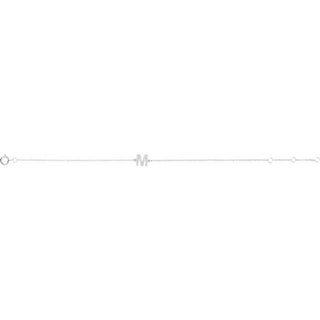 14K White .07 CTW Natural Diamond Initial M 6-7" Bracelet