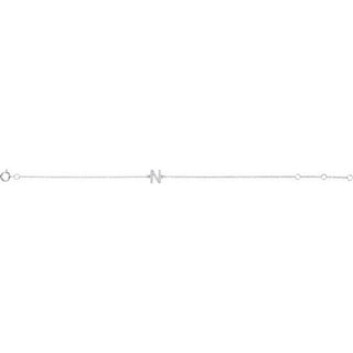 14K White .06 CTW Natural Diamond Initial N 6-7" Bracelet