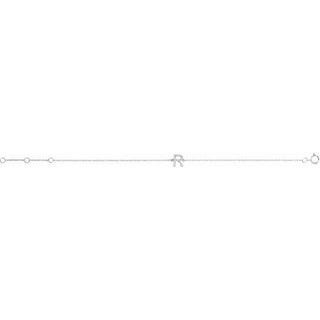 14K White .06 CTW Natural Diamond Initial R 6-7" Bracelet