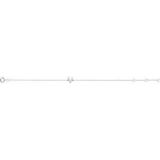 14K White .05 CTW Natural Diamond Initial V 6-7" Bracelet