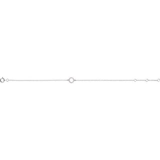 14K White .06 CTW Natural Diamond Initial O 6-7" Bracelet