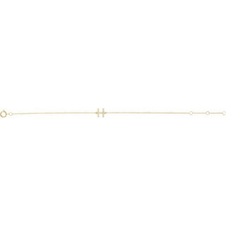 14K Yellow .06 CTW Natural Diamond Initial H 6-7" Bracelet