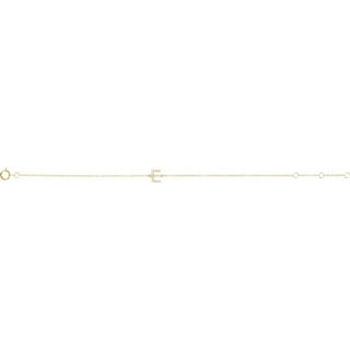 14K Yellow .06 CTW Natural Diamond Initial E 6-7" Bracelet