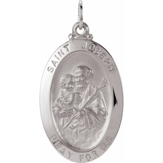 Sterling Silver 25x18 mm Saint Joseph Medal