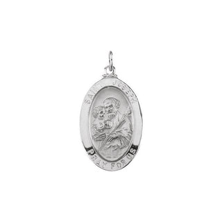 Sterling Silver 23.5x16 mm Saint Joseph Medal