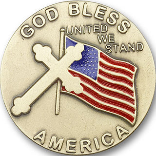 Gold Finish God Bless America Visor Clip