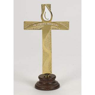 16-Pack - In Loving Memory Gold Tone Standing Cross - 2 Options