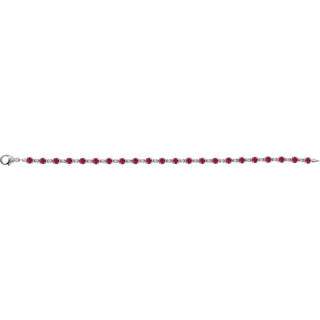14K White Lab-Grown Ruby 7 1/4" Line Bracelet
