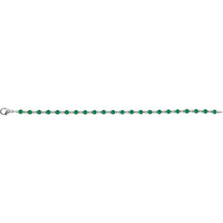 14K White Lab-Grown Emerald 7 1/4" Line Bracelet