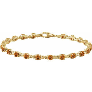 14K Yellow Natural Citrine 7 1/4" Line Bracelet