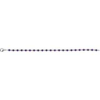 14K White Natural Amethyst 7 1/4" Line Bracelet