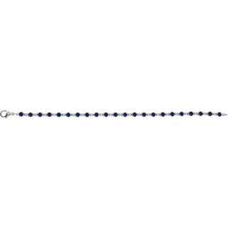 14K White Lab-Grown Blue Sapphire 7 1/4" Line Bracelet