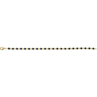14K Yellow Lab-Grown Blue Sapphire 7 1/4" Line Bracelet