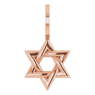 14K Rose Star of David Pendant