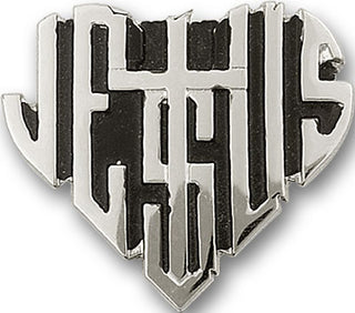 Silver Finish Jesus Heart Visor Clip