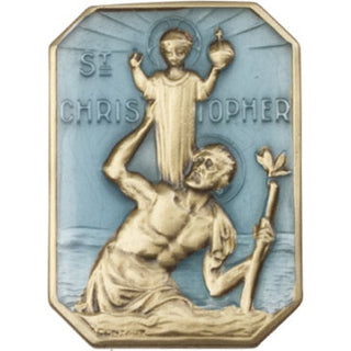 Gold Finish Saint Christopher Visor Clip