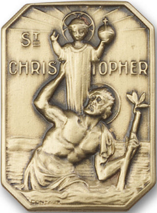 Gold Finish Saint Christopher Visor Clip