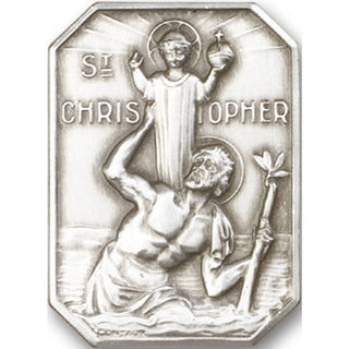 Silver Finish Saint Christopher Visor Clip