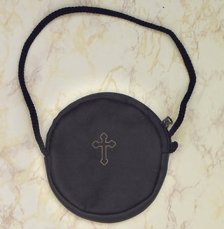 Black Leather Pyx Case w/Cord