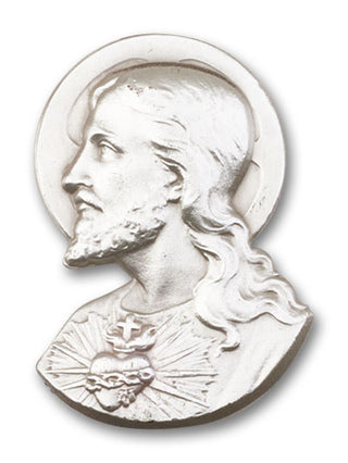Silver Finish Sacred Heart Visor Clip