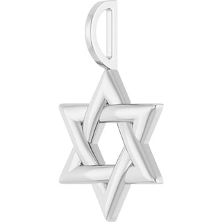 14K White Star of David Pendant