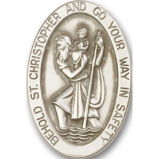Silver Finish Saint Christopher Visor Clip