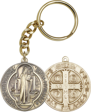 Gold Oxide Saint Benedict Keychain