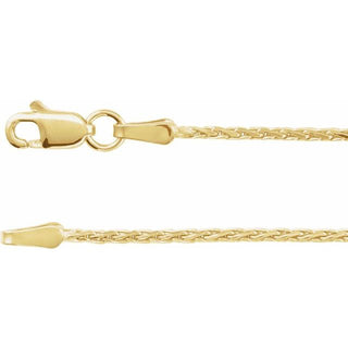16 Inch Diamond Cut Wheat Chain With Lobster Clasp Sterling Silver