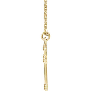14K Yellow Cross 18" Necklace