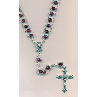 6mm Glass Ladder Rosary Amethyst
