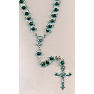 6mm Glass Ladder Rosary Green