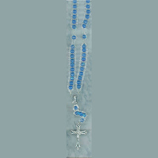 6mm Glass Ladder Rosary - Sapphire Blue