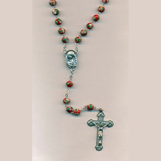 Red Genuine Cloisonne Rosary- 8mm beads