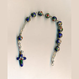 3-Pack - Blue Genuine Cloisonne Bracelet with Cloisonne Cross