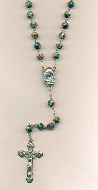 Genuine Cloisonne Rosary - Light Blue