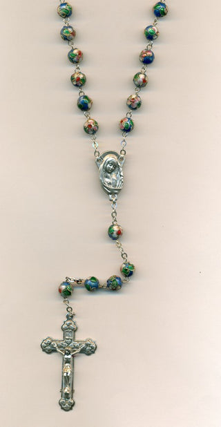 Genuine Cloisonne Rosary - Light Blue