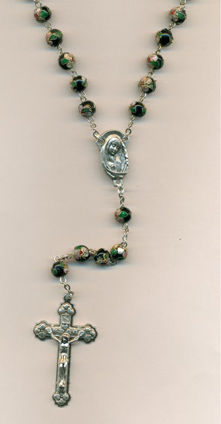 Genuine Cloisonne Rosary - Black