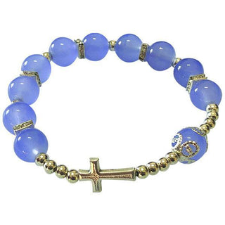 Blue Cross Stretch Bracelet 4-pack