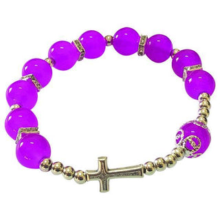 Dark Pink Cross Stretch Bracelet 4-pack
