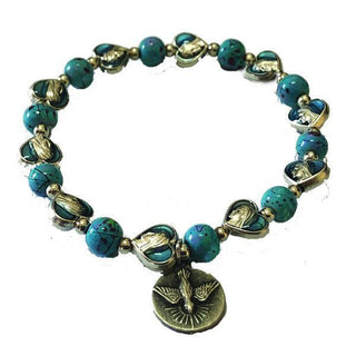 Turquoise Enamel Heart Shaped Stretch Bracelet 4-pack
