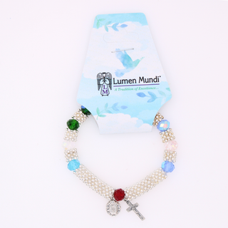 Silver-Tone and Crystal Stretch Bracelet 4-Pack