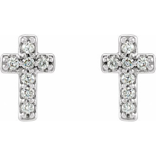 Platinum .06 CTW Natural Diamond Cross Earrings